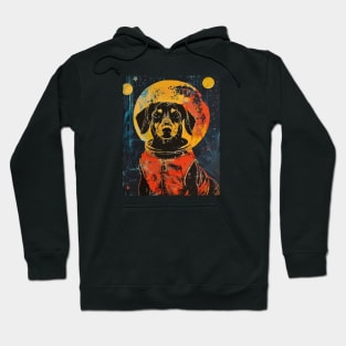 Vintage daschund astronaut portrait Hoodie